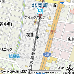 愛知県岡崎市葵町周辺の地図