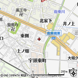 愛知県岡崎市宇頭町（南家下）周辺の地図