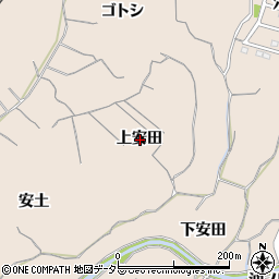 愛知県知多市日長上安田周辺の地図