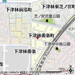 京都府京都市西京区下津林番条町周辺の地図