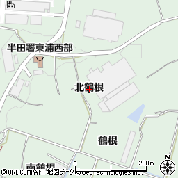 愛知県知多郡東浦町緒川北鶴根周辺の地図
