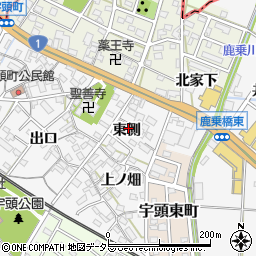 愛知県岡崎市宇頭町東側周辺の地図