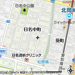 愛知県岡崎市日名中町3-28周辺の地図