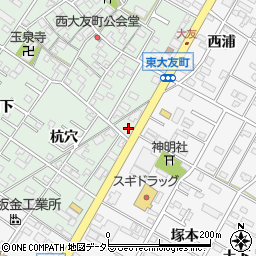 愛知県岡崎市西大友町桃々木15周辺の地図