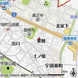 愛知県岡崎市宇頭町東側30周辺の地図