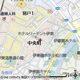 静岡県伊東市中央町周辺の地図
