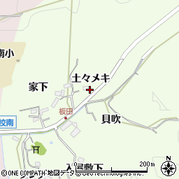 愛知県岡崎市板田町土々メキ周辺の地図