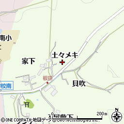 愛知県岡崎市板田町土々メキ35周辺の地図