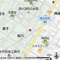 愛知県岡崎市西大友町桃々木45-3周辺の地図