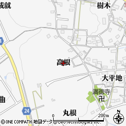 愛知県知多市八幡（高根）周辺の地図