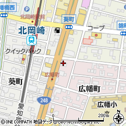サイクルベースあさひ　北岡崎店周辺の地図