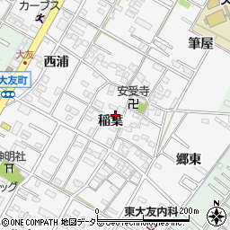愛知県岡崎市東大友町稲葉周辺の地図