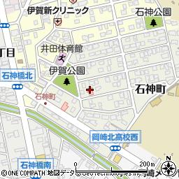 愛知県岡崎市石神町9-19周辺の地図