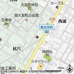 愛知県岡崎市西大友町桃々木22周辺の地図