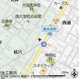 愛知県岡崎市西大友町桃々木22-1周辺の地図
