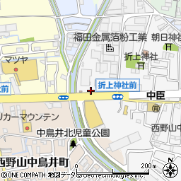 京都府京都市山科区西野山中臣町周辺の地図