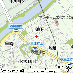 愛知県刈谷市小垣江町池下57周辺の地図