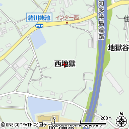 愛知県東浦町（知多郡）緒川（西地獄）周辺の地図