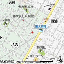 愛知県岡崎市西大友町桃々木23周辺の地図