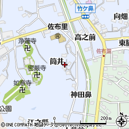 愛知県知多市佐布里筒井50周辺の地図