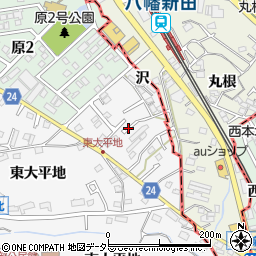 愛知県知多市八幡勘右エ門沢周辺の地図