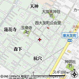 愛知県岡崎市西大友町桃々木2周辺の地図