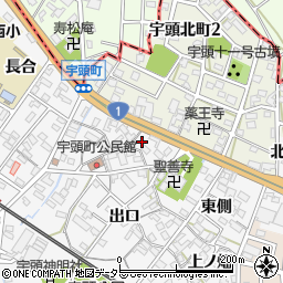 愛知県岡崎市宇頭町西側14-2周辺の地図