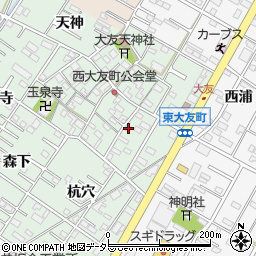 愛知県岡崎市西大友町桃々木32周辺の地図