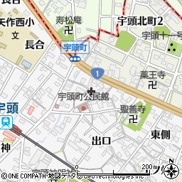 愛知県岡崎市宇頭町西側周辺の地図