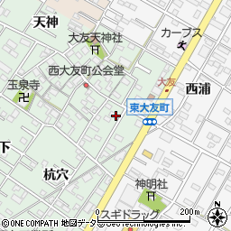 愛知県岡崎市西大友町桃々木28周辺の地図