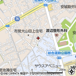 愛知県安城市池浦町大山田上2-510周辺の地図