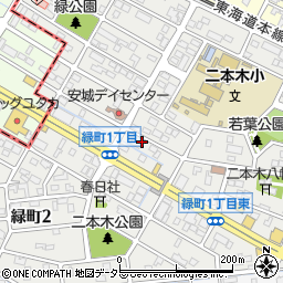 愛知県安城市緑町周辺の地図
