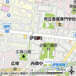 愛知県岡崎市伊賀町周辺の地図