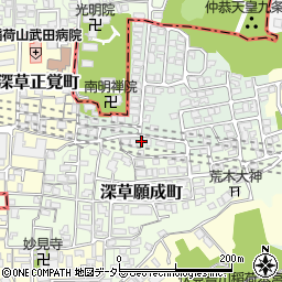 京都府京都市伏見区深草南明町7-3周辺の地図