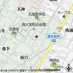 愛知県岡崎市西大友町桃々木58周辺の地図