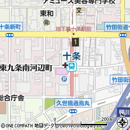 京都府京都市南区東九条南石田町周辺の地図