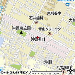 愛知県刈谷市沖野町周辺の地図