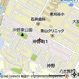 愛知県刈谷市沖野町周辺の地図