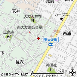 愛知県岡崎市西大友町桃々木27周辺の地図