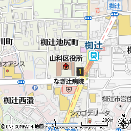 京都府京都市山科区周辺の地図