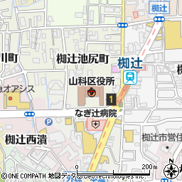 京都市山科区役所周辺の地図