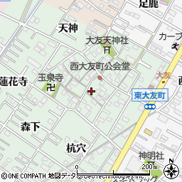 愛知県岡崎市西大友町桃々木54-1周辺の地図