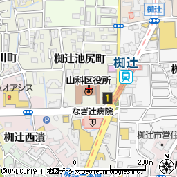 京都市役所　山科区役所保険年金課資格担当周辺の地図