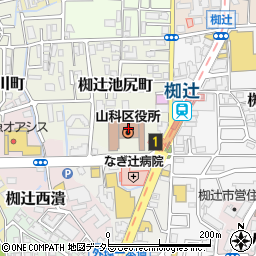 京都市役所　山科区役所市民窓口課窓口担当周辺の地図