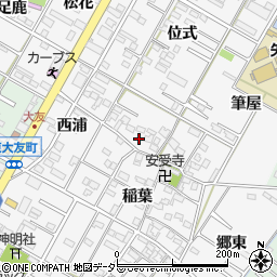 愛知県岡崎市東大友町周辺の地図