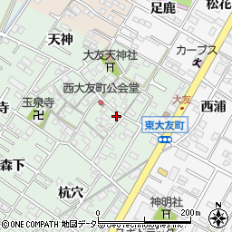 愛知県岡崎市西大友町桃々木36周辺の地図