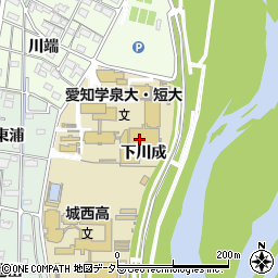 愛知学泉短期大学　図書館周辺の地図