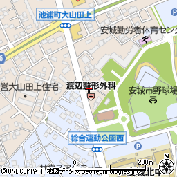 愛知県安城市池浦町小山西周辺の地図