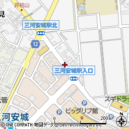 三河安城入口周辺の地図