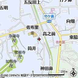 愛知県知多市佐布里筒井61周辺の地図